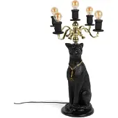 Bold Monkey Proudly Crowned Panther floor lamp black