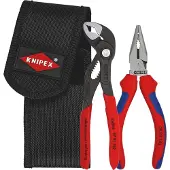 Knipex Mini Zangenset in Werkzeuggürteltasche Cobra Wasserpumpenzange + Spitz-Kombizange