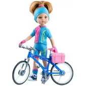 Paola Reina Puppe Amigas Dasha Fahrrad 32cm - Modepuppe mit Zubehör