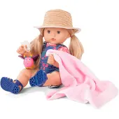 Götz 2018244 Maxy Aquini Cherry Kiss Badepuppe - Puppe mit blonden Haaren, blauen Schlafaugen - 9-teiliges Set - 42 cm Mädchen-Babypuppe