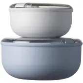 Omada Brotdose Pull Box Rund Blau/Weiß (2-Stück)