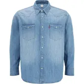 Levi's für Herren. 16713-0005 Großes Barstow Westernhemd blau (4XL), Lässig, Baumwolle, Langarm