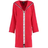 Cawö Bademantel 3101 Uni Reißverschluss Rot Damen-S