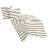 TRAUMSCHLAF Mako-Satin Bettwäsche Albklassik Stripe 200x200 cm + 2x 80x80 cm taupe