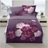 TRAUMSCHLAF Wendebettwäsche Flamenco violett 135x200 cm + 80x80 cm