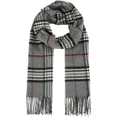 Fraas Cashmink-Schal Fraas Grau/Schwarz/Rot