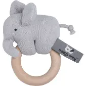 Babys Only Holz Rassel Elefant Silbergrau