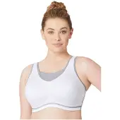 Glamorise Elite Sport-Bustier mit bestem Halt Glamorise Weiß mit grauem Besatz