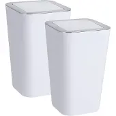 Wenko Schwingdeckeleimer Candy White 2er Set, je 6 Liter Wenko