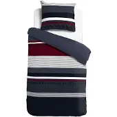 TRAUMSCHLAF Seersucker Bettwäsche Mick navy 155x220 cm + 80x80 cm