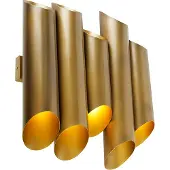 QAZQA Industrielle Wandleuchte Messing 10 Lichter - Whistle