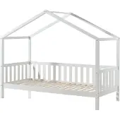 Vipack Dallas 1 Hausbett mit seitlicher Umrandung 90 x 200 cm Liegefläche, Weiß