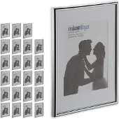 Relaxdays 24 x Bilderrahmen A4 silber Silber