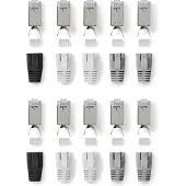 Nedis RJ45-Stecker - RJ45 Pass Through - Festes/verseiltes FTP CAT7 - Gerade - Vergoldet - 10 Stück - Polycarbonate - Grau / Schwarz / Weiss - Box