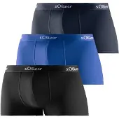 s.Oliver Herren Boxershorts, 3er Pack - Trunks, Hipsters, Baumwoll-Stretch