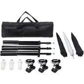 vidaXL Rataras (3 tripods + 3 umbrellas + 3 daylight lamps + carrying bag)