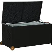 vidaXL Garten-Auflagenbox Schwarz 120x65x61 cm Poly Rattan