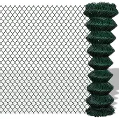 vidaXL Maschendrahtzaun Stahl 1,5x25 m Grün