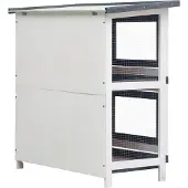 vidaXL Kaninchenstall 4 Türen Grau Holz