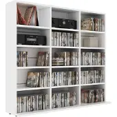 vidaXL CD-Regal Weiß 100x23x89,5 cm Holzwerkstoff