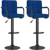 vidaXL Barhocker 2 Stk. Blau Stoff