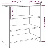 vidaXL 2-tlg. Sideboard Betongrau Holzwerkstoff
