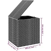 vidaXL Garten-Kissenbox PE Rattan 100x97,5x104 cm Grau