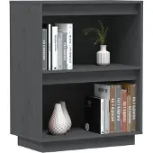 vidaXL Beistellschrank Grau 60x34x75 cm Massivholz Kiefer
