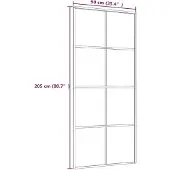 vidaXL Schiebetür ESG-Mattglas und Aluminium 90x205 cm Weiß