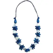 Collezione alessandro Lange Kette "Edith" mit Holzperlen
