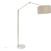 QAZQA Stehleuchte Gold mit Schirm HellBraun 50 cm Verstellbar Herausgeber