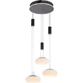 Q-SMART-HOME Smart hanglamp zwart 3-lichts met afstandsbediening - Loena