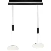 Q-SMART-HOME Smart hanglamp zwart 2-lichts met afstandsbediening - Loena