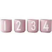 Design Letters 4er-Set: Espressobecher in Rosa/ Weiß - 50 ml - onesize
