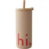 Design Letters - Hi Travel Trinkhalm-Becher, 0.5 l, beige