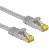 Goobay RJ45 Patchkabel CAT 6A S/FTP (PiMF), 500 MHz mit CAT 7 Rohkabel, Grau, 10m, 10 m, Cat7, S/FTP (S-STP), RJ-45, RJ-45, Grau