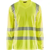 Blakläder T-Shirt langarm und V-Ausschnitt mit hoher Sichtbarkeit und UV-Schutz