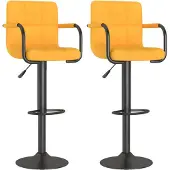 vidaXL Barhocker 2 Stk. Senfgelb Stoff
