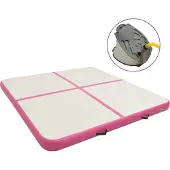 vidaXL Aufblasbare Gymnastikmatte mit Pumpe 200x200x10 cm PVC Rosa