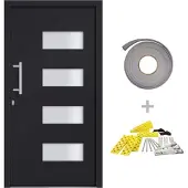 vidaXL Haustür Aluminium und PVC Anthrazit 100x210 cm