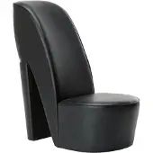 vidaXL Stuhl in Stöckelschuh-Form Schwarz Kunstleder - Sessel