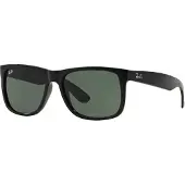 Ray-Ban RB 4165 JUSTIN Herren-Sonnenbrille Vollrand Quadratisch Kunststoff-Gestell, schwarz