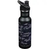 Klean Kanteen Classic Narrow Flasche 532ml mit Sport Deckel schwarz/grau