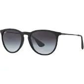 Ray-Ban Runde Damen Sonnenbrille gummiert Schwarz Grau Gradient