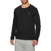 Ralph Lauren für Herren. 714844759001 Nachthemd aus schwarzem Baumwollstrick (XXL), Heimtextilien, Baumwolle, Langarm