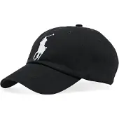 Ralph Lauren Unisex. 710673584015 Chino-Mütze mit Schirm Logo schwarz (OSFA), Lässig, Baumwolle