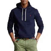 Ralph Lauren für Herren. 710766778007 Fleece-Sweatshirt mit Kapuze RL Navy (M), Lässig, Baumwolle, Polyester, Langarm, Marine