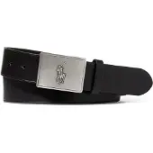 Ralph Lauren für Herren. 405691693001 Ledergürtel mit schwarzer Pferdeplakettenschnalle (38), Lässig, Klassisch