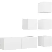 vidaXL 5-tlg. TV-Schrank-Set Weiß Holzwerkstoff