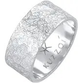 KUZZOI Ring Herren Bandring Organic Struktur 925 Silber Kuzzoi Grau